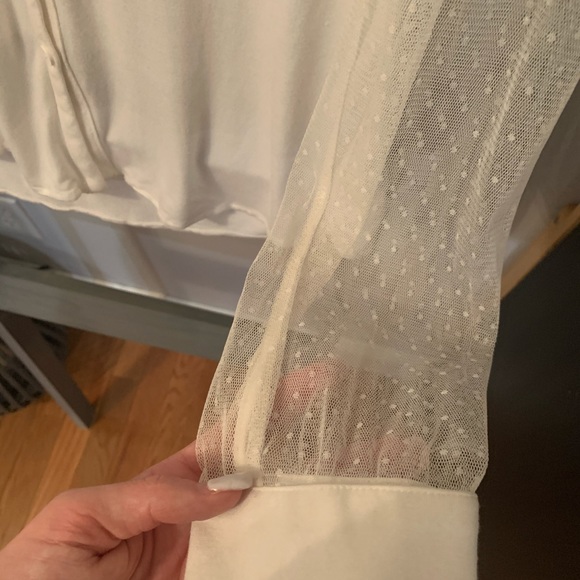 Vera Wang White Button Up Shirt L - Picture 4 of 6